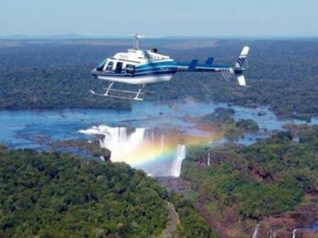 iguazu falls in helicopter